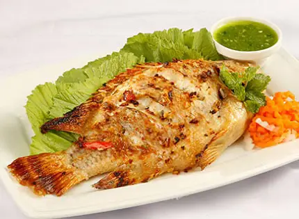 Hình ảnh Combo 1 cá diêu hồng nướng - 1 bò lá lốt - 1 bò mỡ chài