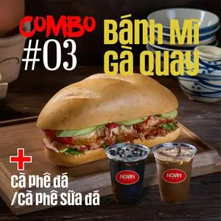 Hình ảnh Bánh mì gà quay + Coffee đá hoặc sữa 