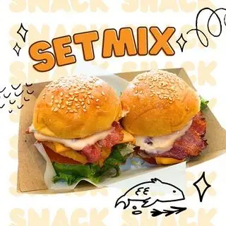 Hình ảnh Set 1: 2 Mini Burger Bò / Gà / Tôm