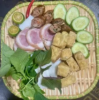 Hình ảnh bún đậu thịt chân giò +dồi sụn 