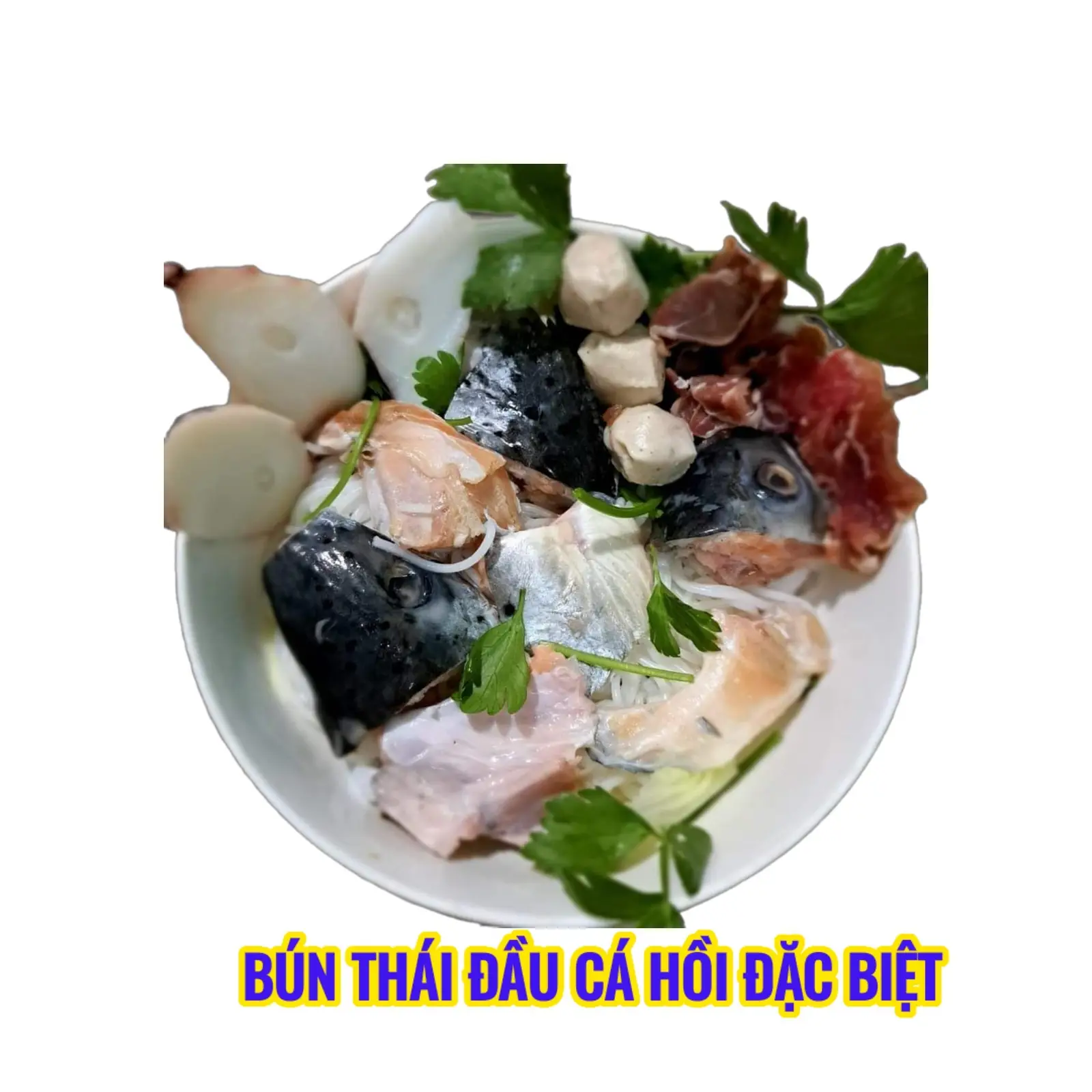 Hình ảnh Bún thái đầu cá hồi tô đặc biệt (đồ ăn nhiều)
