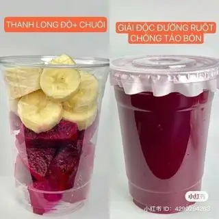 Hình ảnh ép thanh long + chuối