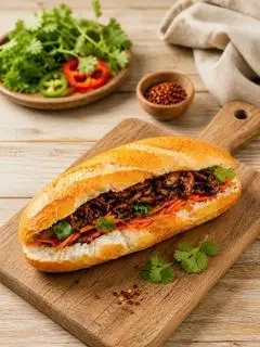 Hình ảnh BÁNH MÌ NẤM NƯỚNG CHAY