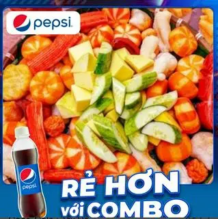 Hình ảnh Combo 4 Người No Nê + Tặng 1 Phần Nước Tự Chọn