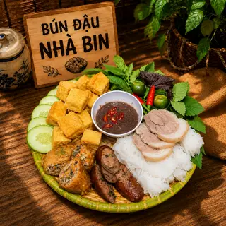 Hình ảnh Bún đậu thịt chân giò nem rán dồi sụn