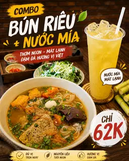 Hình ảnh Combo bún riêu BMT + nước mía