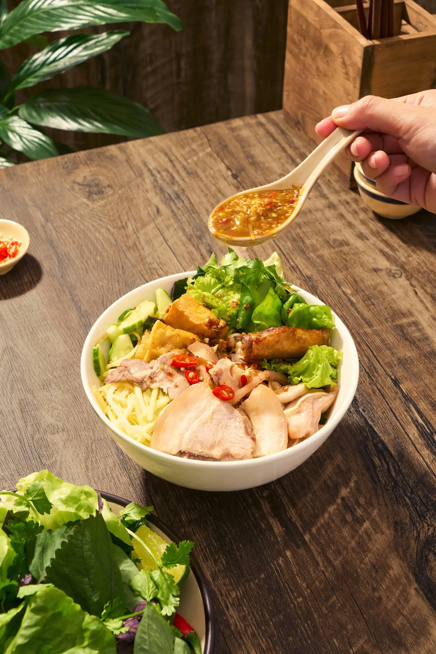 Hình ảnh Bún mắm nêm Thịt - Tai - Chả ram
