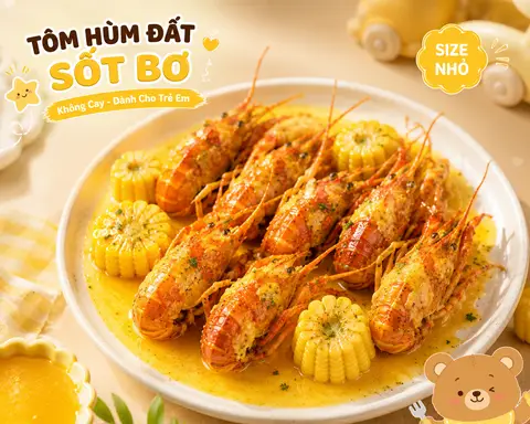 Hình ảnh Sise Nhỏ - Tôm Hùm Đất Sốt Bơ Không Cay Phù Hợp Bé Nhỏ - Bắp