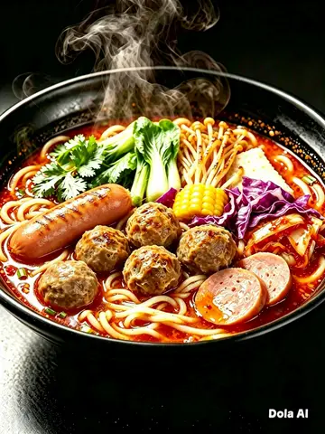 Hình ảnh Mì cay xúc xích cá viên
