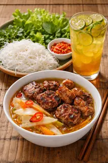 Hình ảnh combo 1 bún chả + 1 trà tắc 