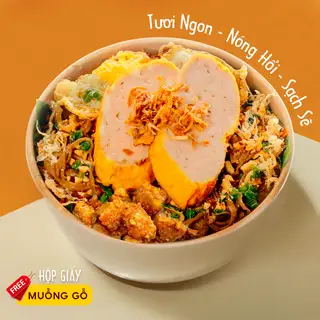 Hình ảnh Xôi chả chiên tóp mỡ lớn