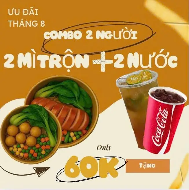 Hình ảnh (FLASH SALE) combo đôi bạn song hành ( 1 mì cá viên 1 mì xúc xích tặng 1 coca 1 trà tắc)