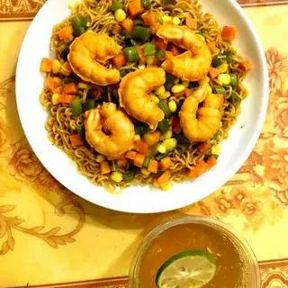 Hình ảnh COMBO Mì Trộn Chả Tôm + 1 Trà Quất