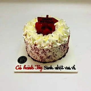 Hình ảnh Bánh sinh nhật rắc bột đỏ dâu tây size 17cm 