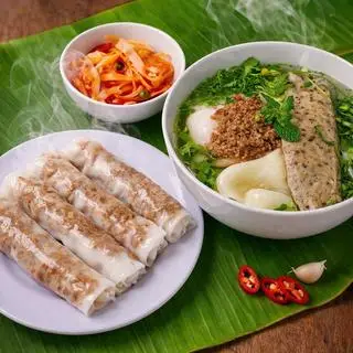 Hình ảnh Suất đầy đủ (1 trứng, 1 giò, 4 bánh cuốn Cao Bằng)