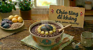 Hình ảnh Cháo tăng đề kháng - gà ác + quinoa + khoai tây