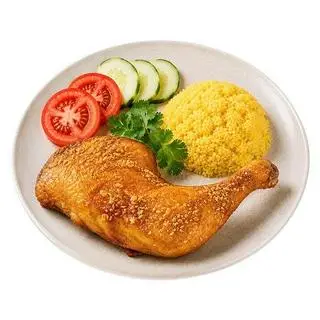 Hình ảnh Cơm đùi gà chiên mắm tỏi 