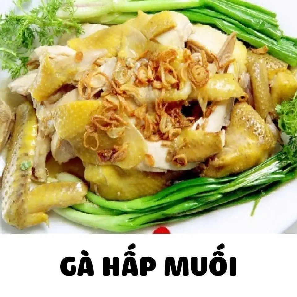 Hình ảnh gà 1/2 hấp muối  + cháo 