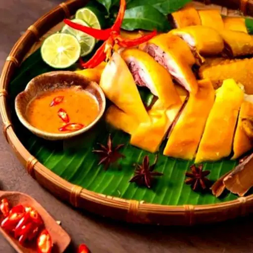 Hình ảnh 1 con gà ủ muối - coca -Tặng nước chấm thần thánh