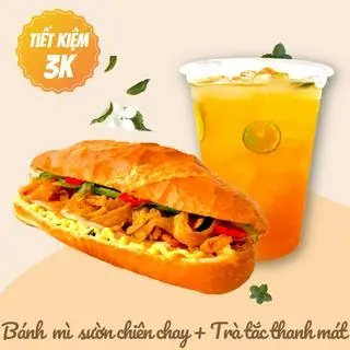Hình ảnh Bánh mì chay + nước sâm