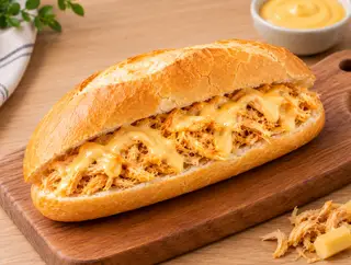 Hình ảnh Bánh Mì Gà Xé Sốt Phô Mai Tươi
