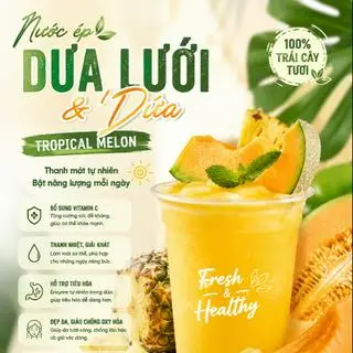 Hình ảnh Nước ép Dưa lưới + Thơm - [Detox]