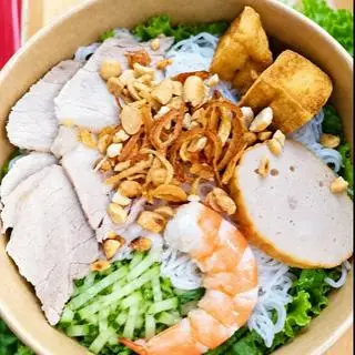 Hình ảnh Bún mắm nêm thịt luộc+tôm chả