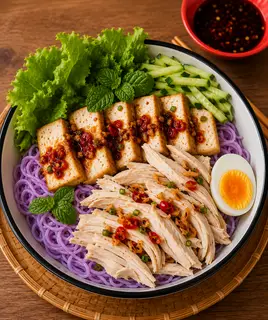 Hình ảnh Bún Gạo Lứt Ức Gà Xé