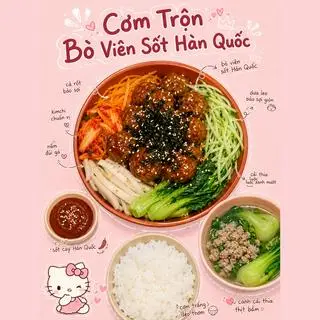 Hình ảnh Cơm trộn bò viên sốt HQ