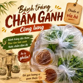 Hình ảnh Bánh tráng chấm gánh còng lưng KHÔNG TRỨNG