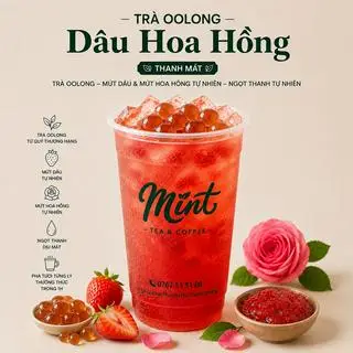 Hình ảnh Trà oolong dâu rose size L - 700 ml
