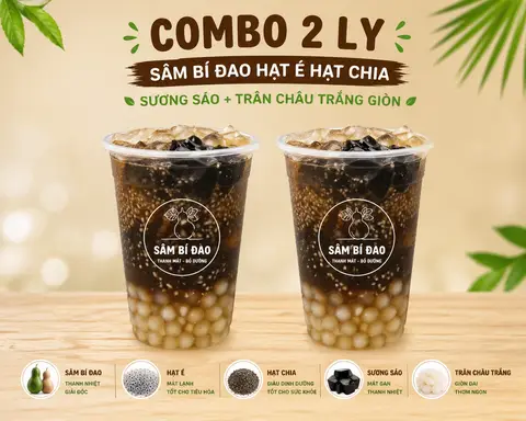 Hình ảnh Combo 2 ly sâm bí đao Fulltopping khổng lồ 800ml 