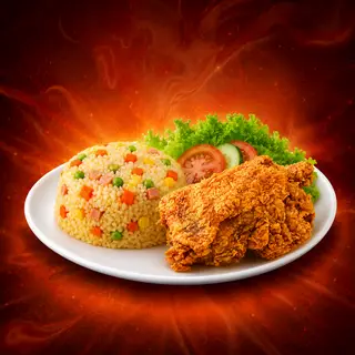 Hình ảnh Cơm Đảo Gà Má Đùi Rán