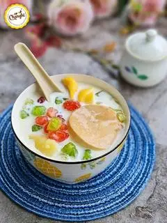 Hình ảnh Chè Sương sa hạt lựu bánh flan 