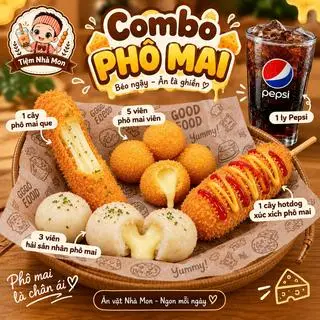 Hình ảnh Combo Phô mai + 1 ly Pepsi