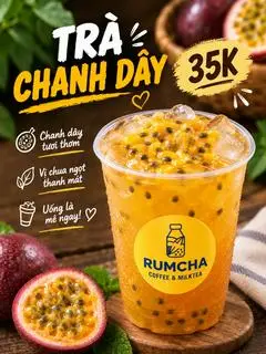 Hình ảnh trà chanh dây  hạt đác 