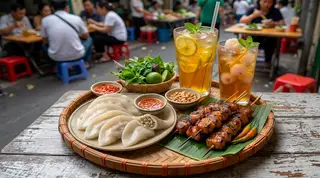 Hình ảnh "Ghiền" Không Đường Lui (5 Bánh Tai + 2 Thịt Xiên + 1 Nước Tuỳ Chọn)