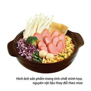 Hình ảnh Mì kim chi xúc xích cá viên