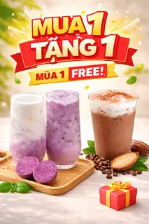 Hình ảnh Cacao Latte + Khoai Môn Latte