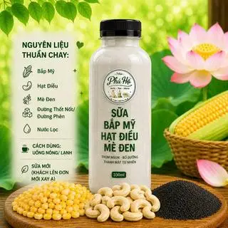 Hình ảnh Sữa Bắp Mỹ - Hạt Điều - Mè Đen (330ml)