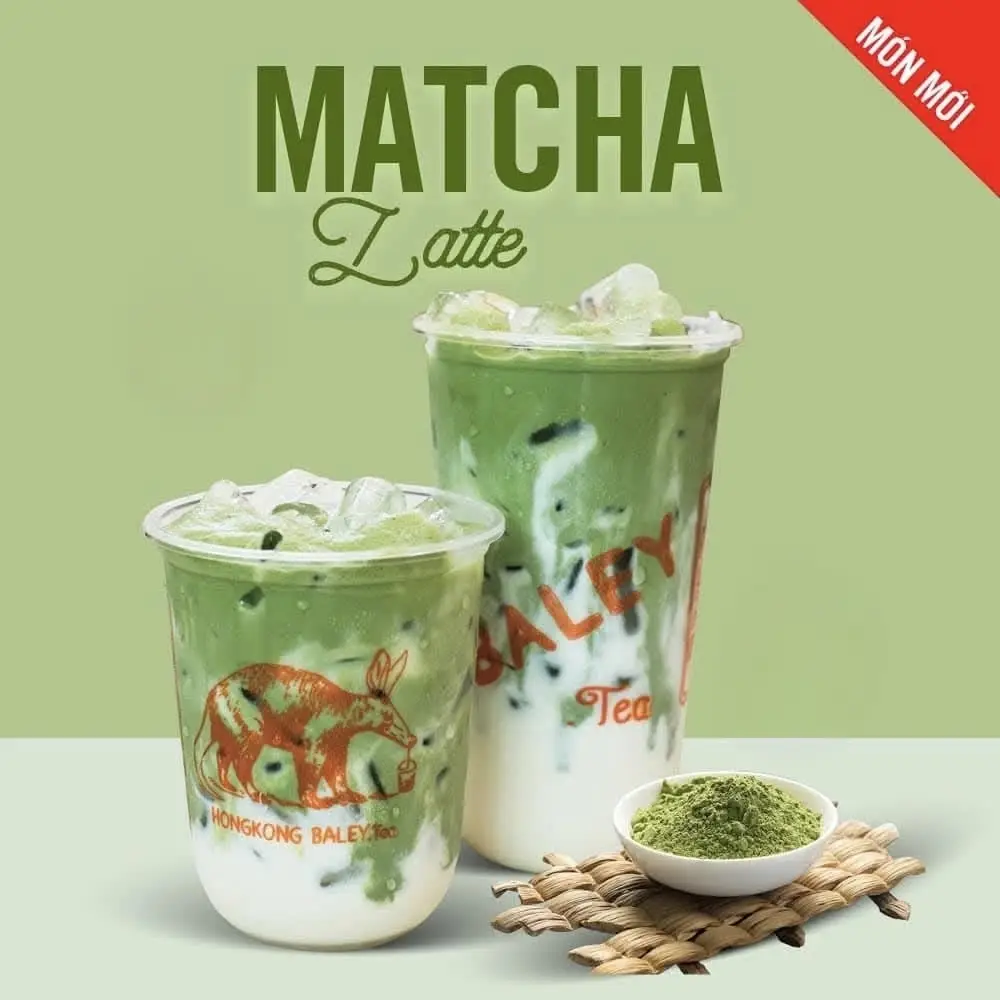 Hình ảnh Combo 2 ly Matcha Latte (L) - Tặng 2 Bánh Flan