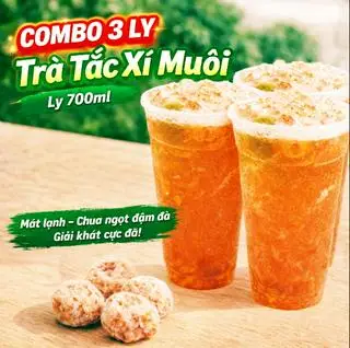 Hình ảnh Combo 3 ly trà tắc xí muội - ly 700ml