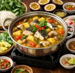Hình ảnh Lẩu cá tầm nấu chanh dây/măng chua
