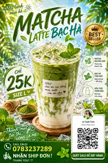Hình ảnh Matcha Latte Bạc Hà