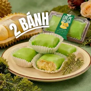 Hình ảnh Bánh crepe lá dứa sầu riêng - set 2 cái