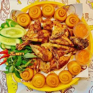 Hình ảnh Combo gà quay bánh bao sữa giòn