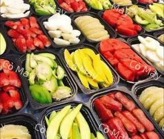 Hình ảnh Mix 3 loại cắt lát 500g ( dưa lưới, mận, ổi )