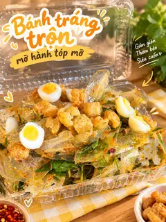 Hình ảnh Bánh tráng mỡ hành tốp mỡ