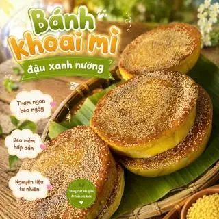 Hình ảnh Bánh Khoai Mì Nướng Đậu Xanh 500gr Tặng Kèm Cốt Dừa 