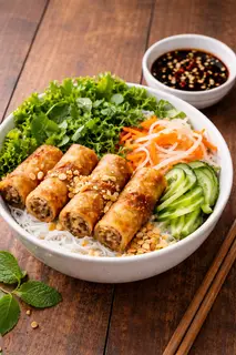 Hình ảnh Bún nước tương chả giò bò